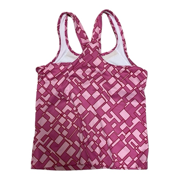 Nike Performance Pink Geometric Tank With Built In Bra Women’s Size Large - Picture 10 of 10